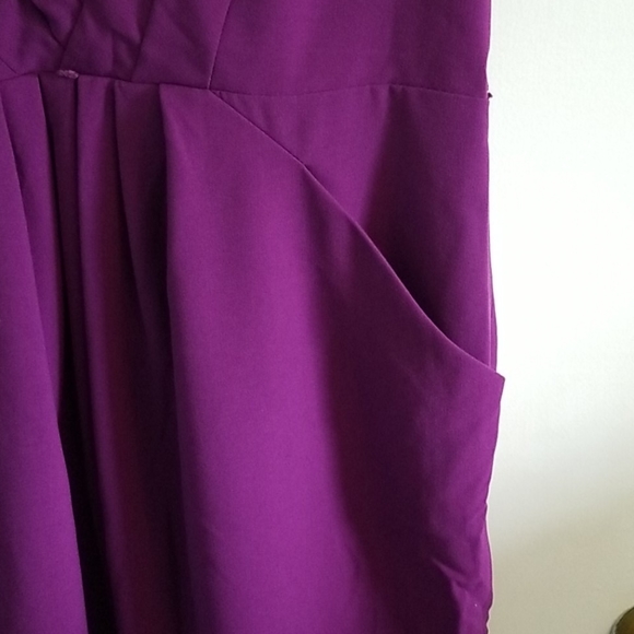 Calvin Klein purple faux wrap dress with pockets - size 12 - Picture 2 of 7